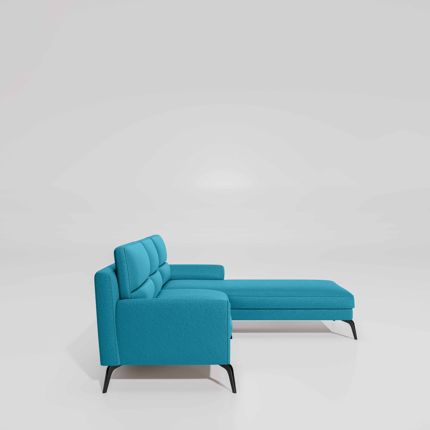 Octave 2 Seater Sofa with Lounger Suede Fabric  - Celestial Blue