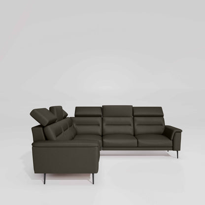 Crescendo 2 Seater + Corner + 2 Seater Leatherette Fabric - Pewter Grey