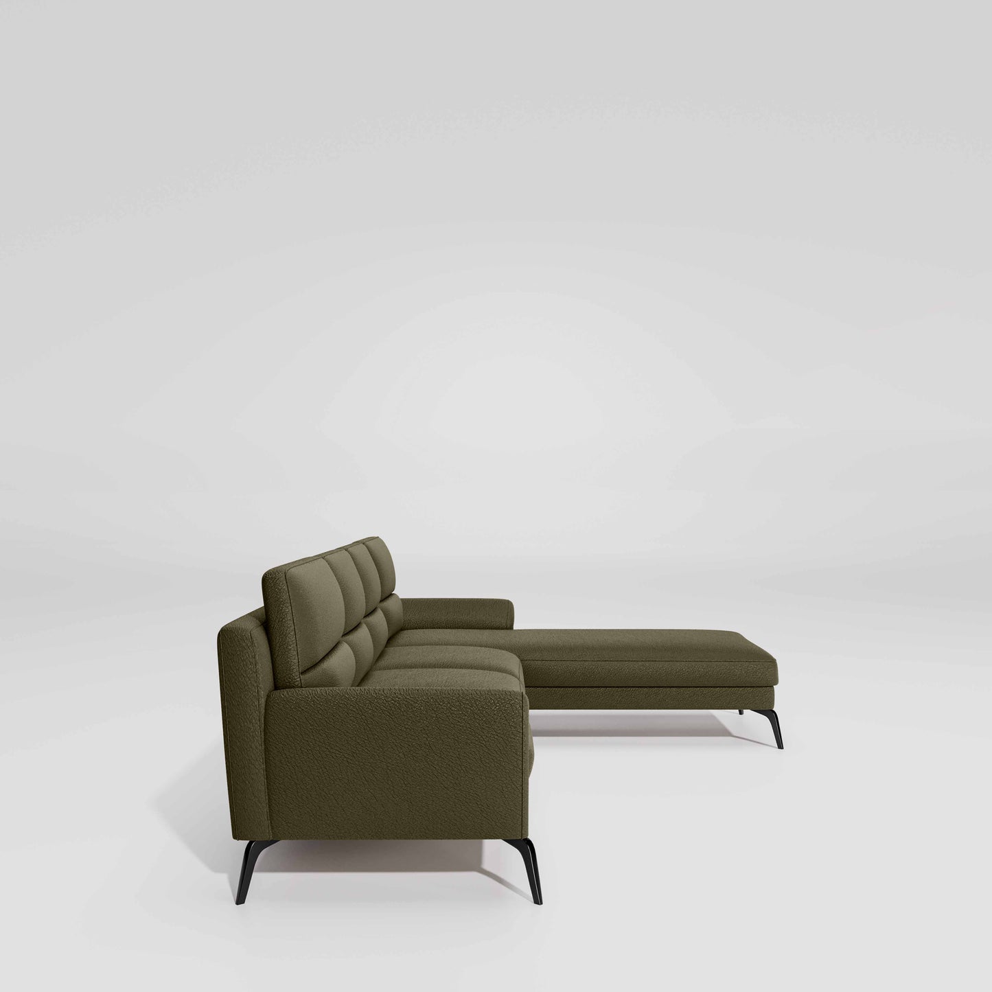 Octave 3 Seater with RH Lounger Suede Fabric - Avocado