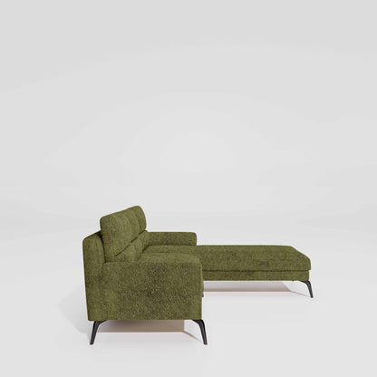 Octave 2 Seater Sofa with Lounger Boucle Fabric  - Dried Herb