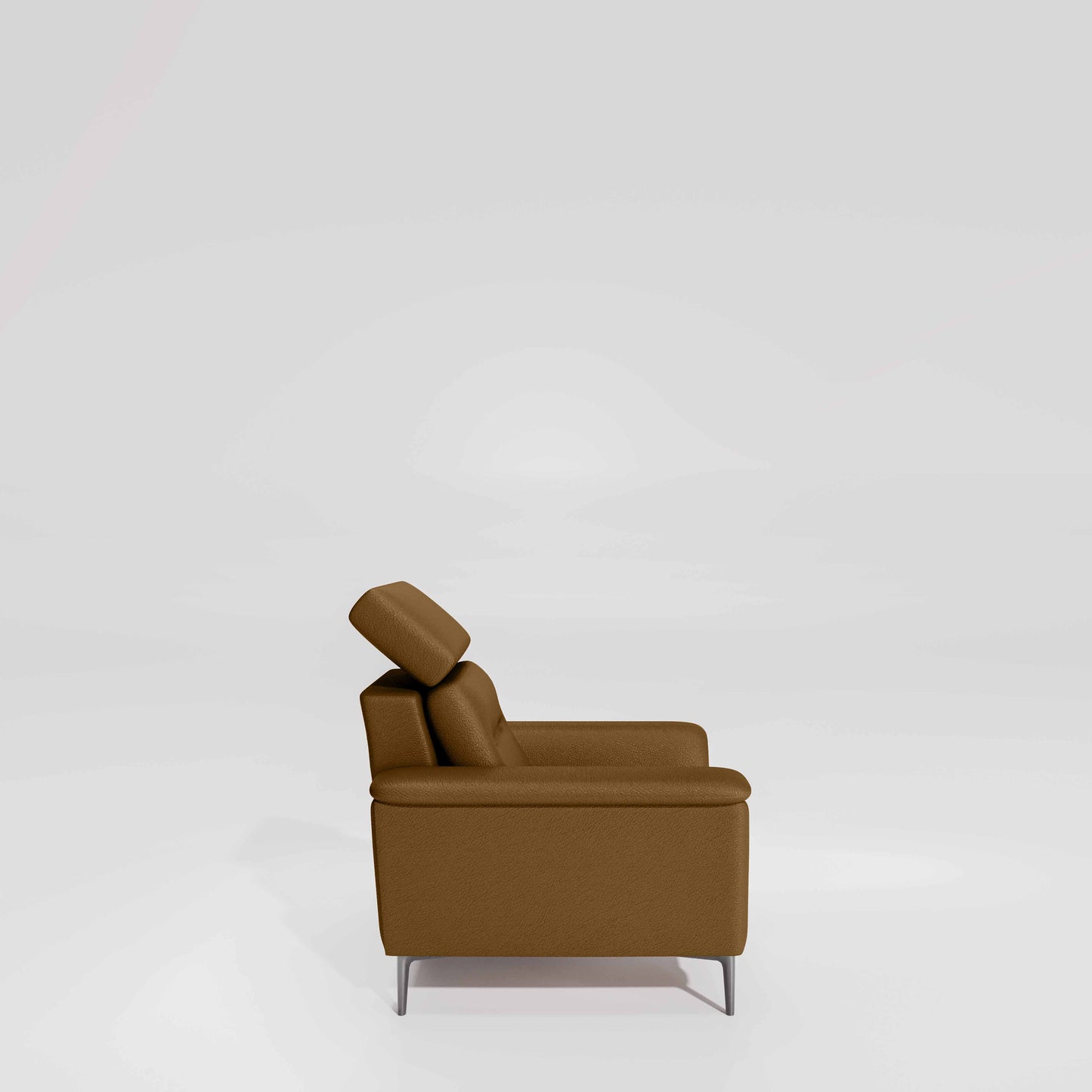 Cresendo 1 Seater Leatherette fabric - Tobacco Brown