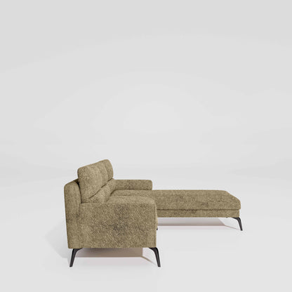 Octave 2 Seater Sofa with RH Lounger Boucle Fabric  - Irish Cream