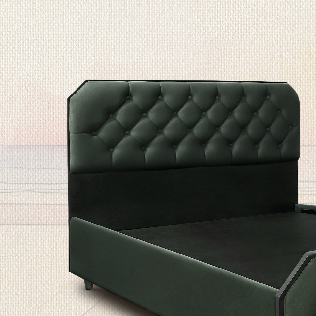 Wave Plus Adjustable Bed Serene Upholstered Bed (Green)+ Wave Kinect Strength Mattress 8"(20.3cm)