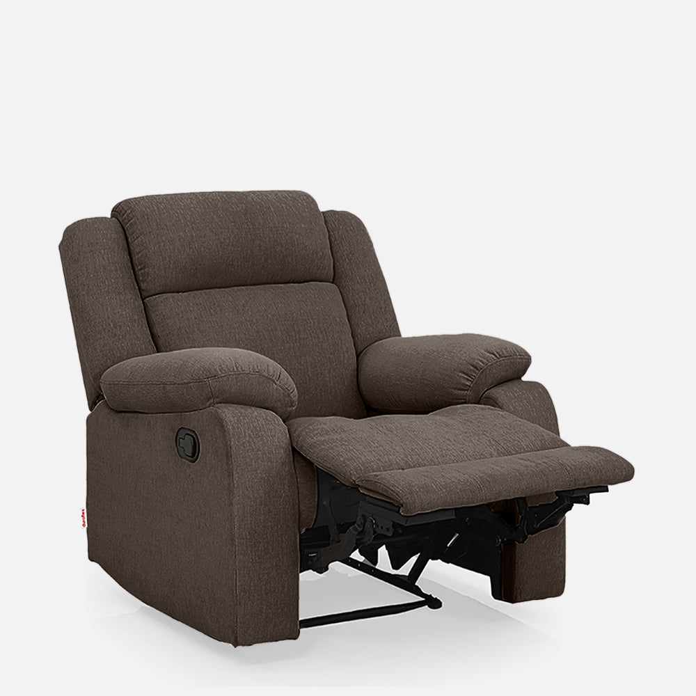 Avalon Dark Brown Fabric Recliner