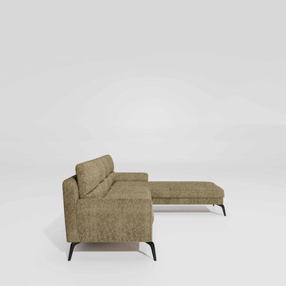 Octave 3 Seater with Lounger Boucle Fabric - Irish Cream