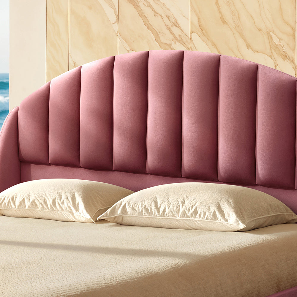 Wave Plus Adjustable Bed with Celeste Upholstered Bed and Livein Duropedic - Pink