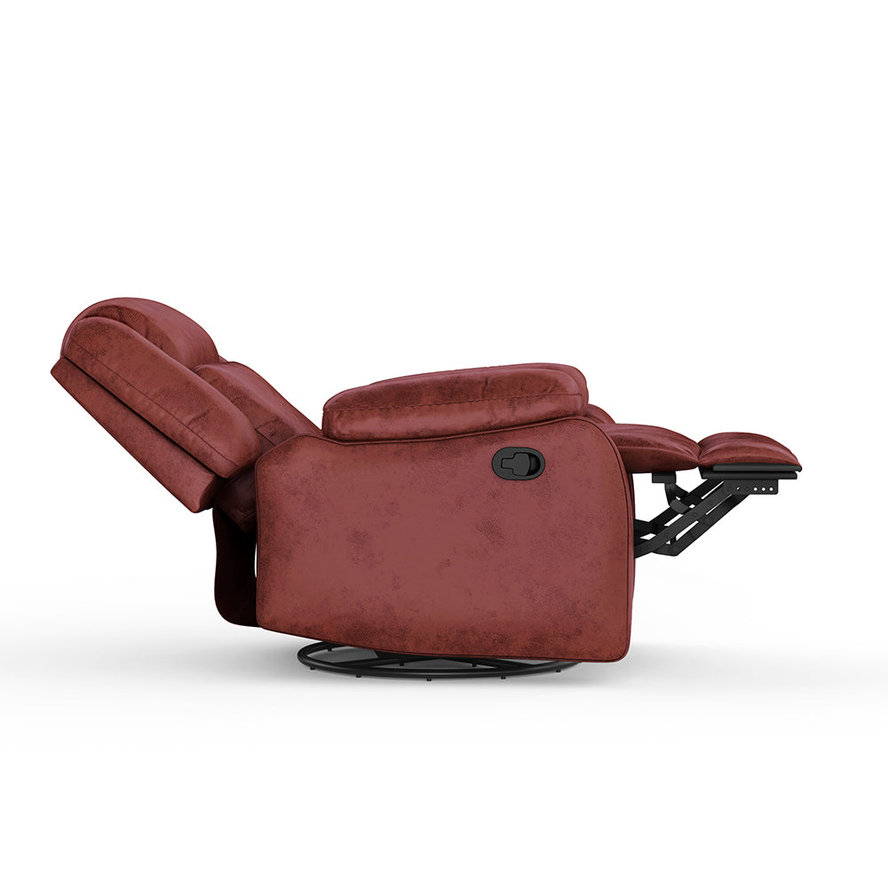 Avalon Crimson Red Suede Recliner