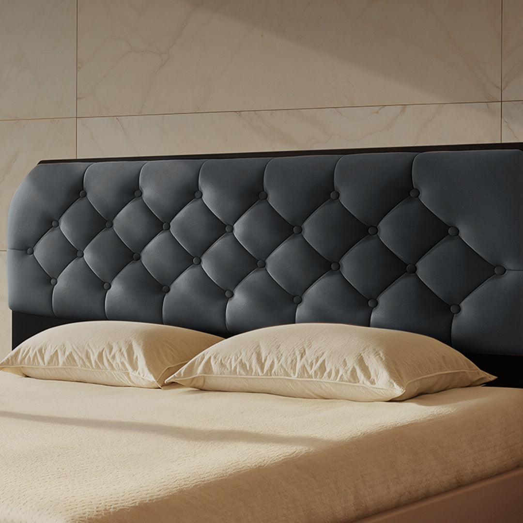 Wave Plus Adjustable Bed with Serene Upholstered Bed and Quboid 8" - Grey