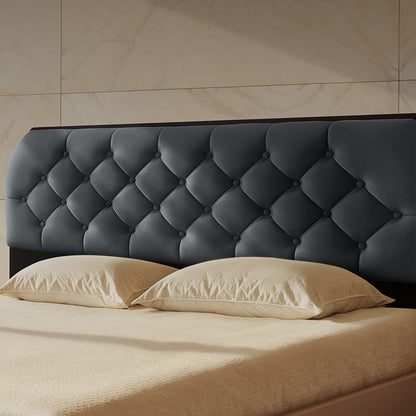 Wave Plus Adjustable Bed with Serene Upholstered Bed and Quboid 8" - Grey