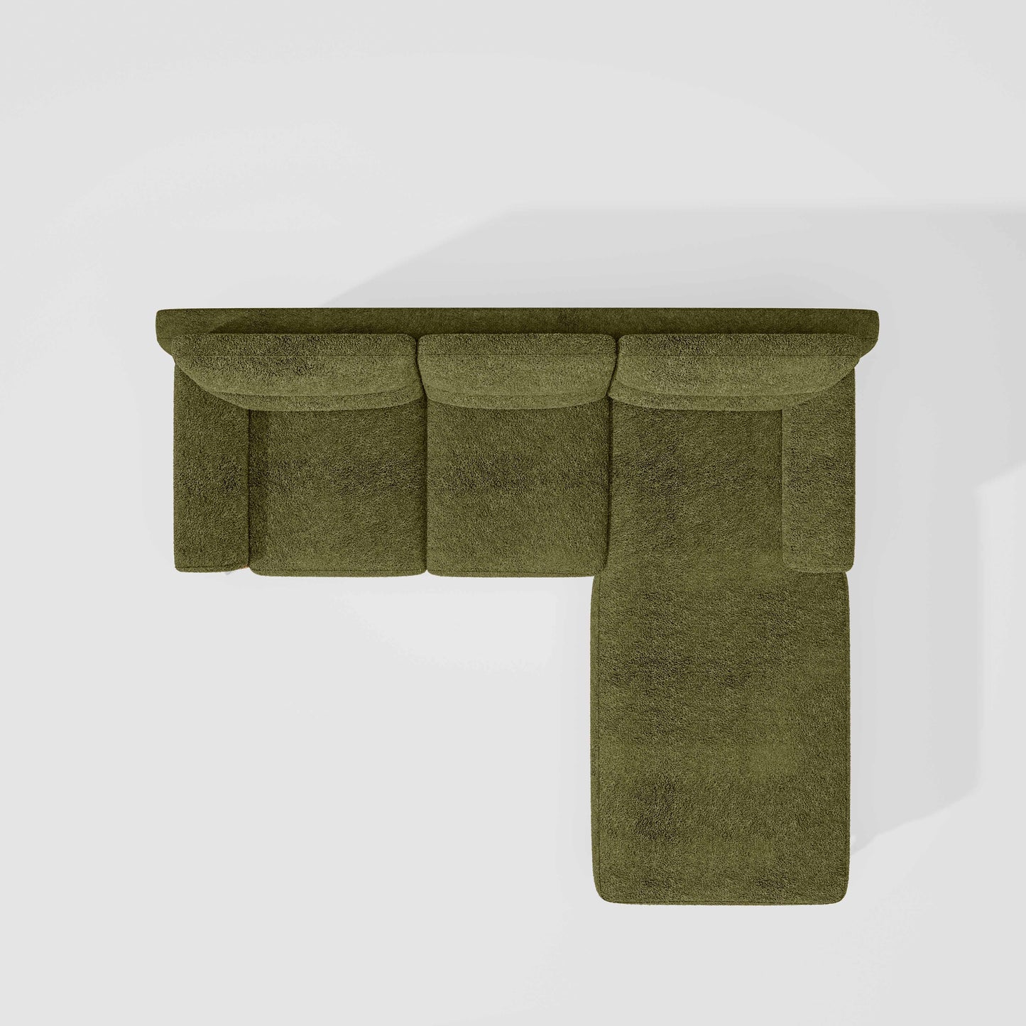 Octave 2 Seater Sofa with Lounger Boucle Fabric  - Dried Herb