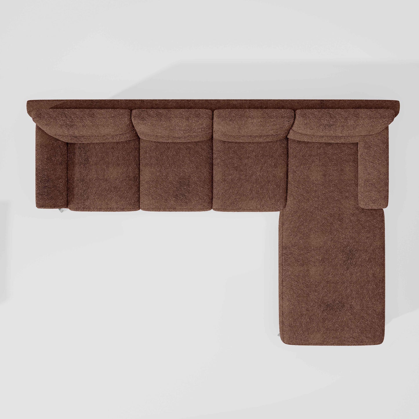 Octave 3 Seater with Lounger Boucle Fabric - Dusty Rose