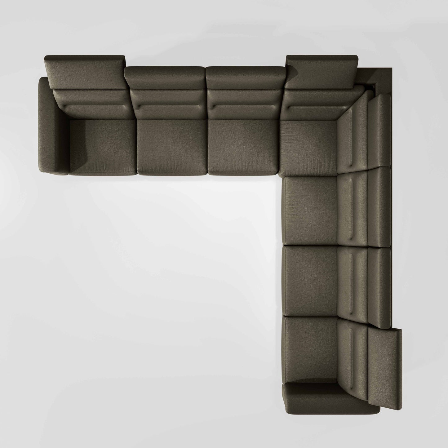 Crescendo 3 Seater + Corner + 3 Seater Leatherette Fabric - Pewter Grey