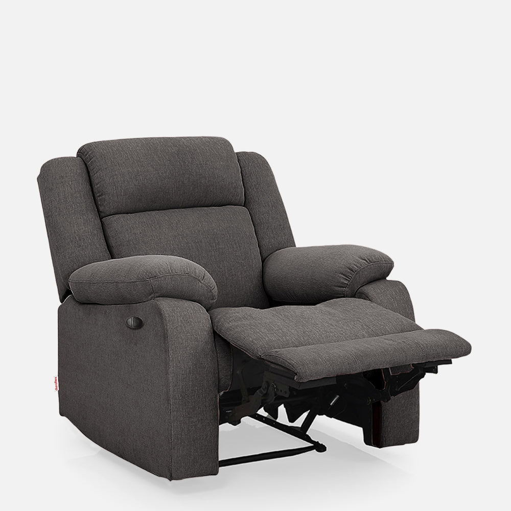 Avalon Motorized Electric Powered Grey Fabric Recliner
