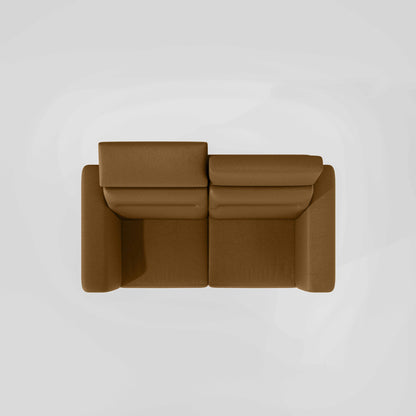 Cresendo 2 Seater Leatherette fabric - Tobacco Brown