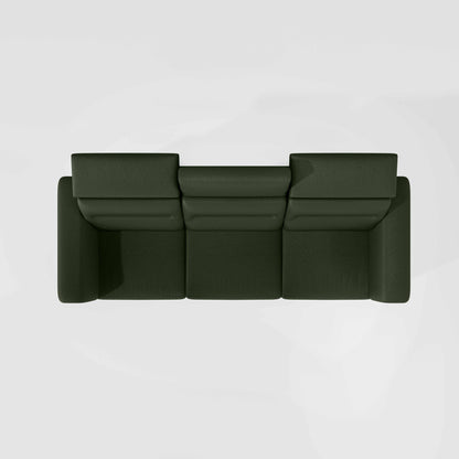 Cresendo 3 Seater Leatherette fabric - Black Forest