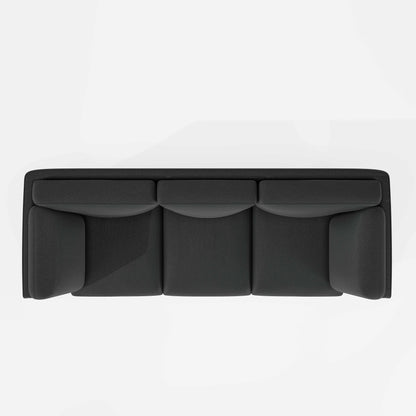 Symphony 3 Seater Suede fabric - Steel grey