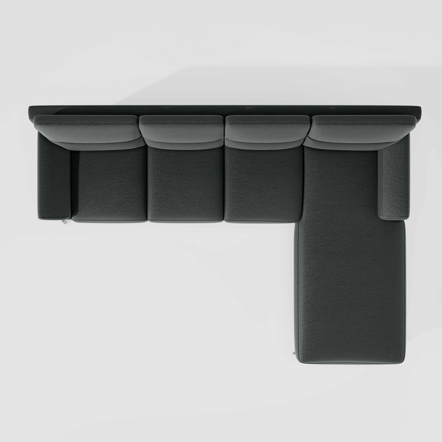 Octave 3 Seater with RH Lounger Suede Fabric - Steel Grey