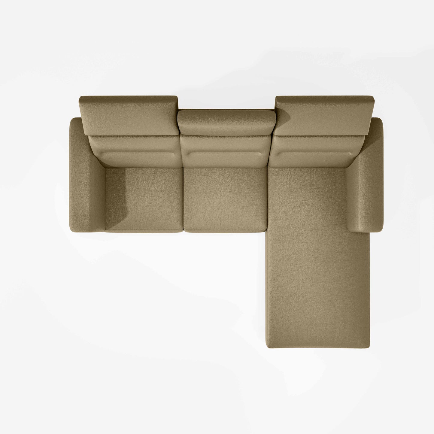 Cresendo 2 Seater with RH Lounger Leatherette fabric - Pebble