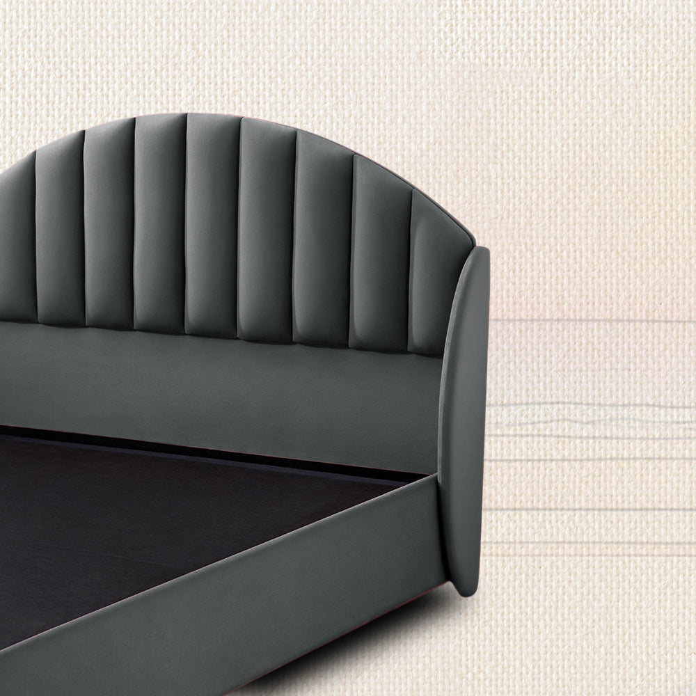 Wave Plus Adjustable Bed Celeste Upholstered Bed (Grey)+ Wave Kinect Reva Mattress 8"(20.3cm)