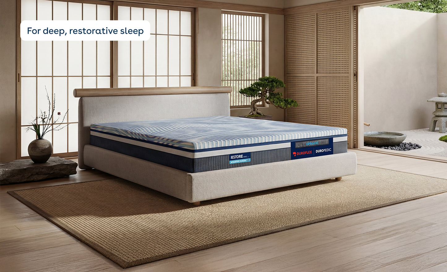 Duropedic Airboost 6.8 Arctic Ice Mattress | 1 lakh+ Airknit fibres with latex and adjustable firmness | 100 nights trial