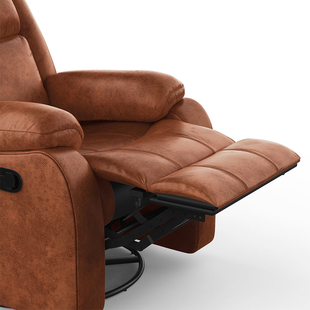 Avalon Desert Orange Suede Recliner