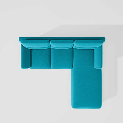 Octave 2 Seater Sofa with Lounger Suede Fabric  - Celestial Blue