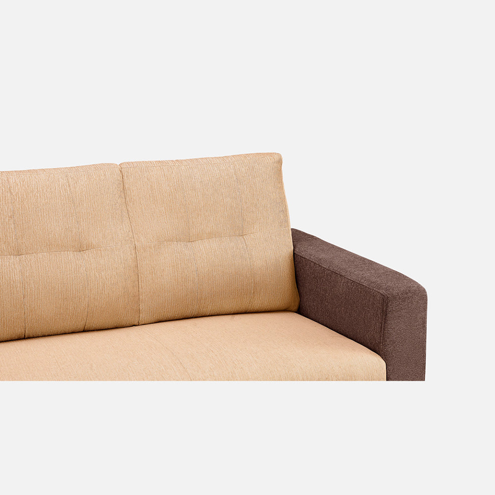 Ease Sand Brown Fabric 3 Seater Sofa