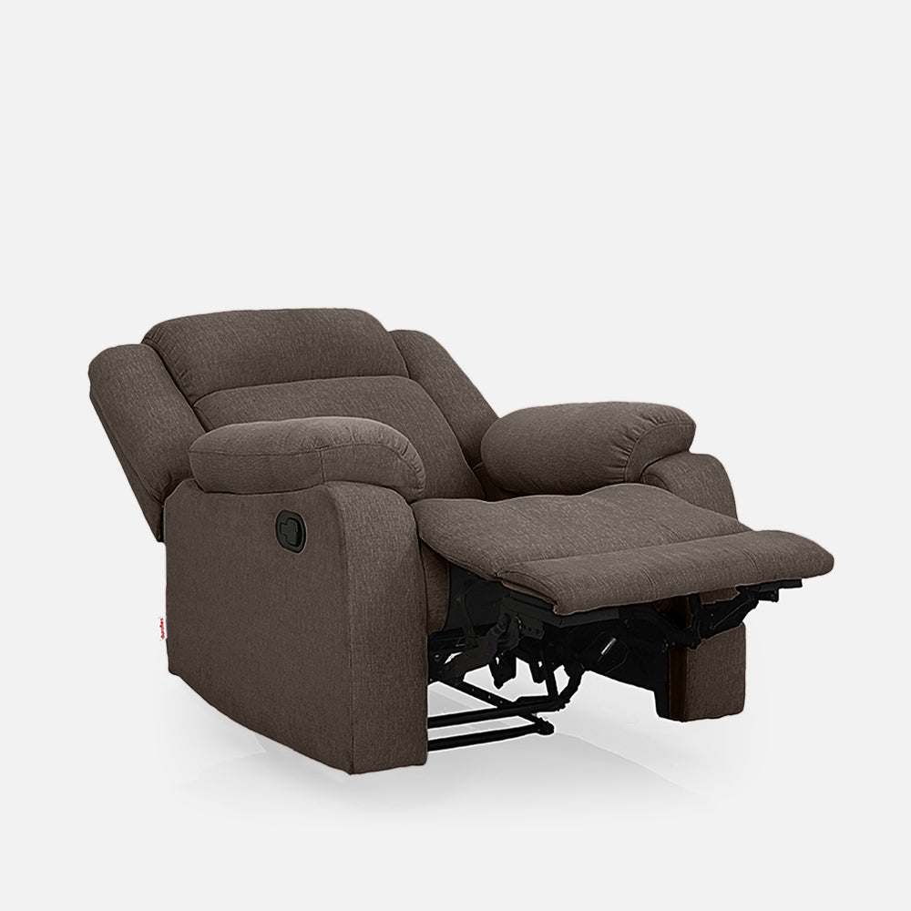 Avalon Dark Brown Fabric Recliner