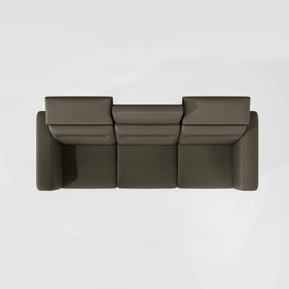 Cresendo 3 Seater Leatherette fabric - Pewter Grey