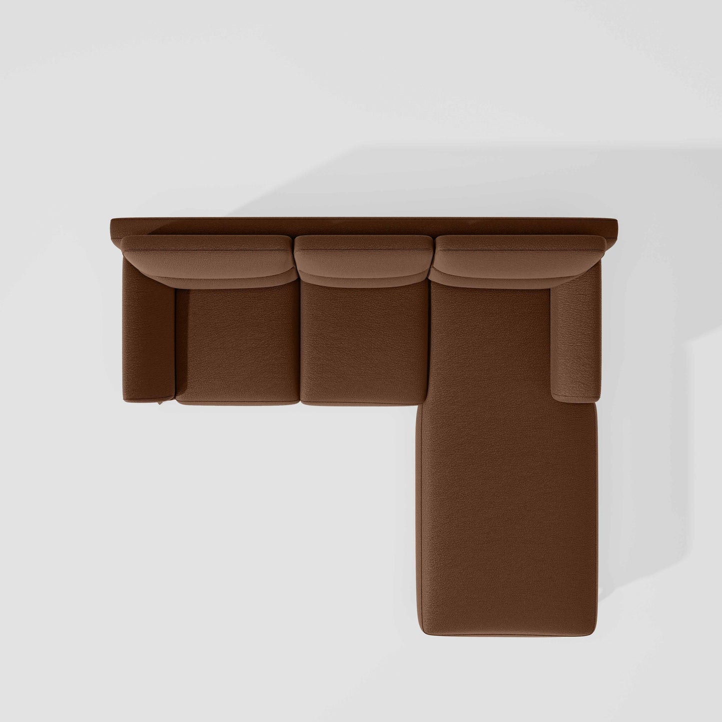 Octave 2 Seater Sofa with Lounger Suede Fabric  - Capuccino