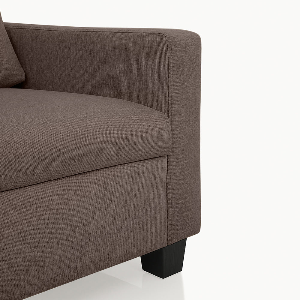 Ease Fabric Sofa | 1 seater | Saddle Brown |  Duroflex Furniture
