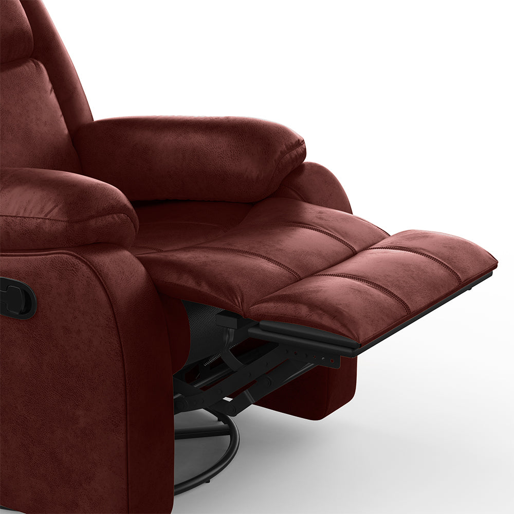 Avalon Crimson Red Suede Recliner