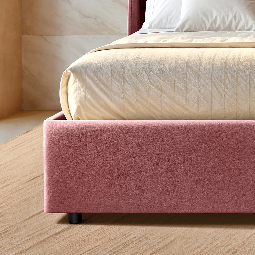 Wave Plus Adjustable Bed with Celeste Upholstered Bed and Livein Duropedic - Pink