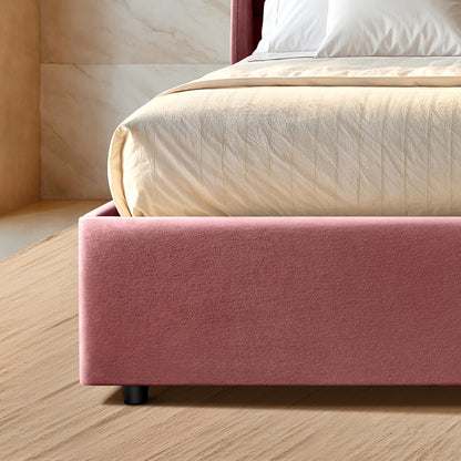 Wave Plus Adjustable Bed with Celeste Upholstered Bed and Livein Duropedic - Pink