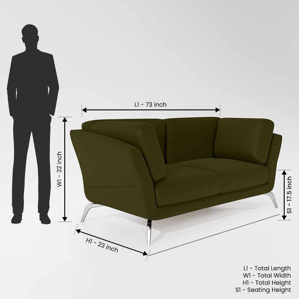 Symphony 2 Seater Suede fabric - Avocado