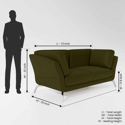 Symphony 2 Seater Suede fabric - Avocado