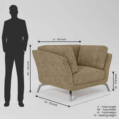 Symphony 1 Seater Boucle Fabric - Irish Cream