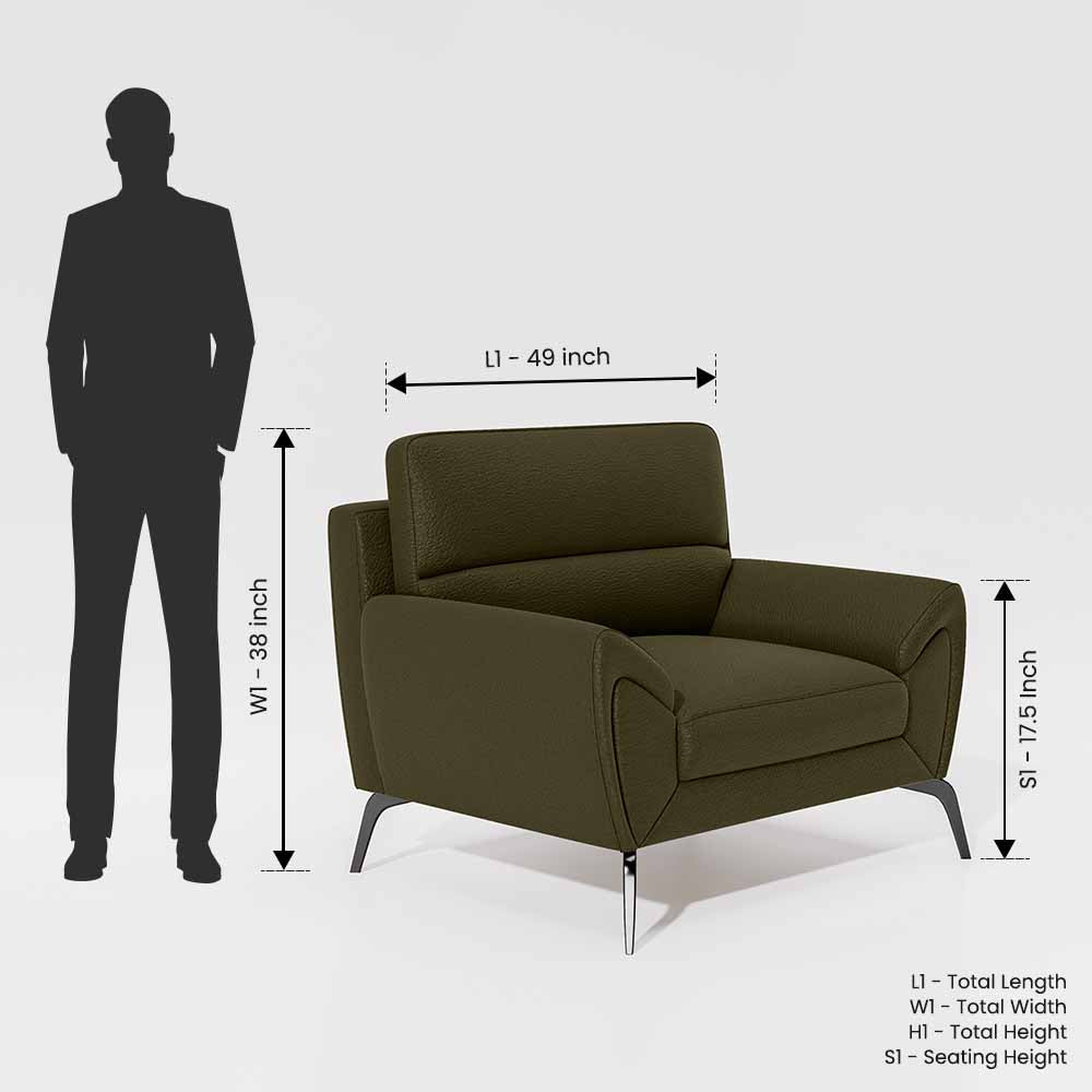 Octave 1 Seater Seater-Suede fabric - Avocado
