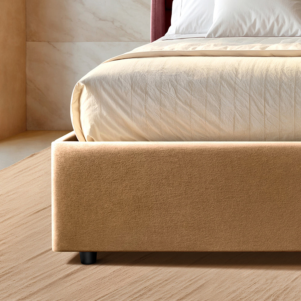 Wave Plus Adjustable Bed Celeste Upholstered Bed (Brown)+ Wave Kinect Strength Mattress 8"(20.3cm)