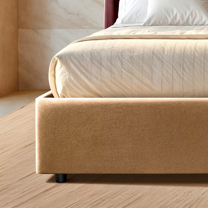 Wave Plus Adjustable Bed Celeste Upholstered Bed (Brown)+ Wave Kinect Strength Mattress 8"(20.3cm)