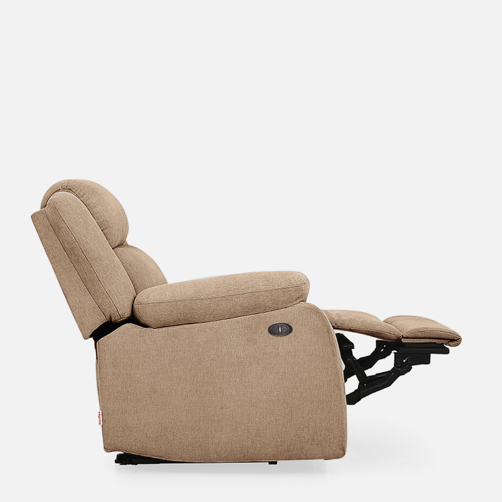 Avalon Motorized Electric Powered Brown Fabric Recliner