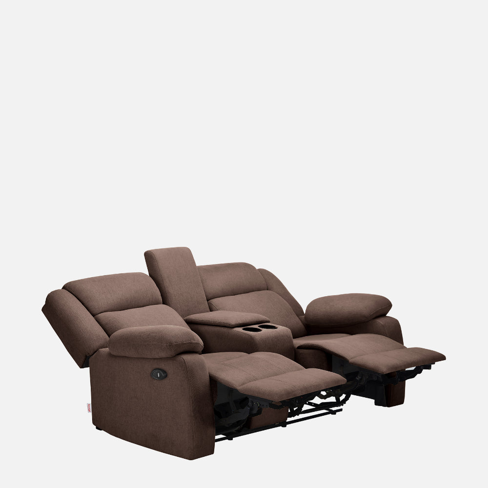 Avalon E Twin Motorized  Recliner |  2 seater | Saddle Brown |  Duroflex Furniture
