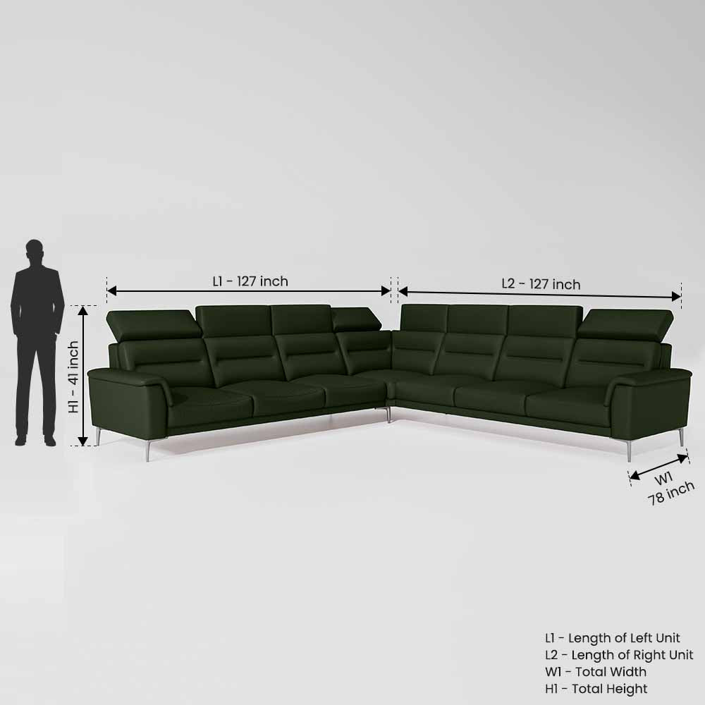 Crescendo 3 Seater + Corner + 3 Seater Leatherette Fabric - Black Forest