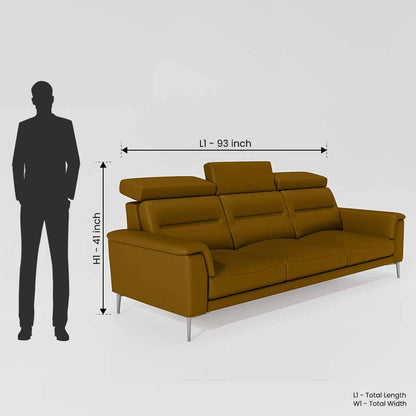 Cresendo 3 Seater Leatherette fabric - Golden Orange