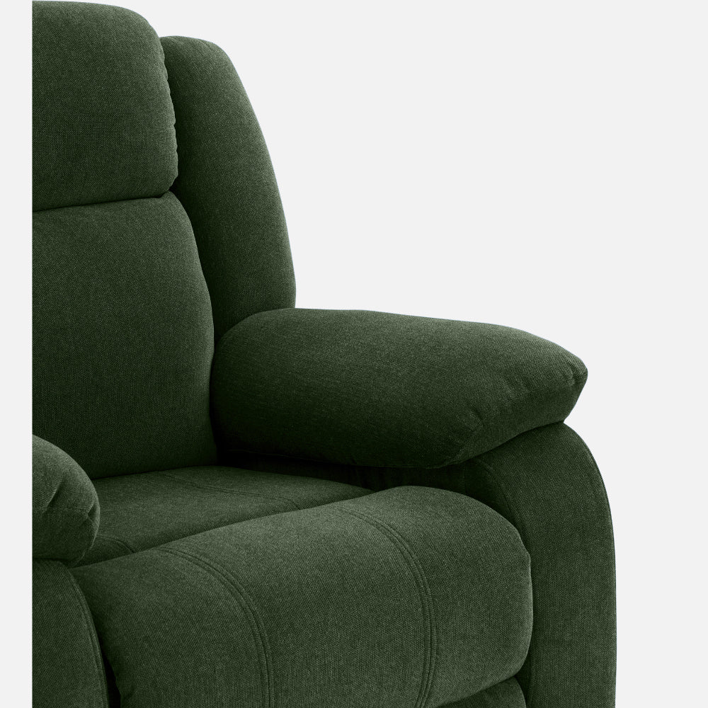 Avalon - Rocking & Rotating Single Seater Fabric Recliner In Green Colour