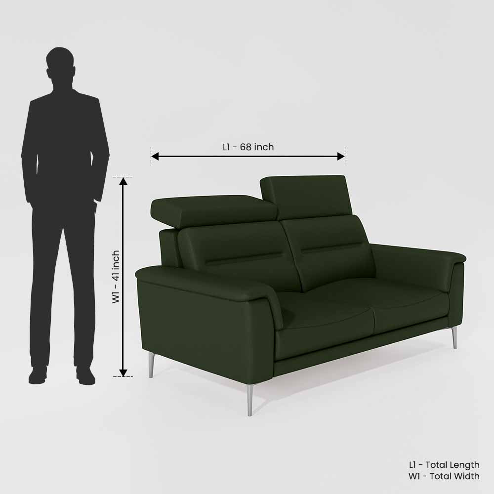 Cresendo 2 Seater Leatherette fabric - Black Forest