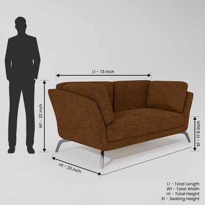 Symphony 2 Seater Boucle Fabric - Caramel