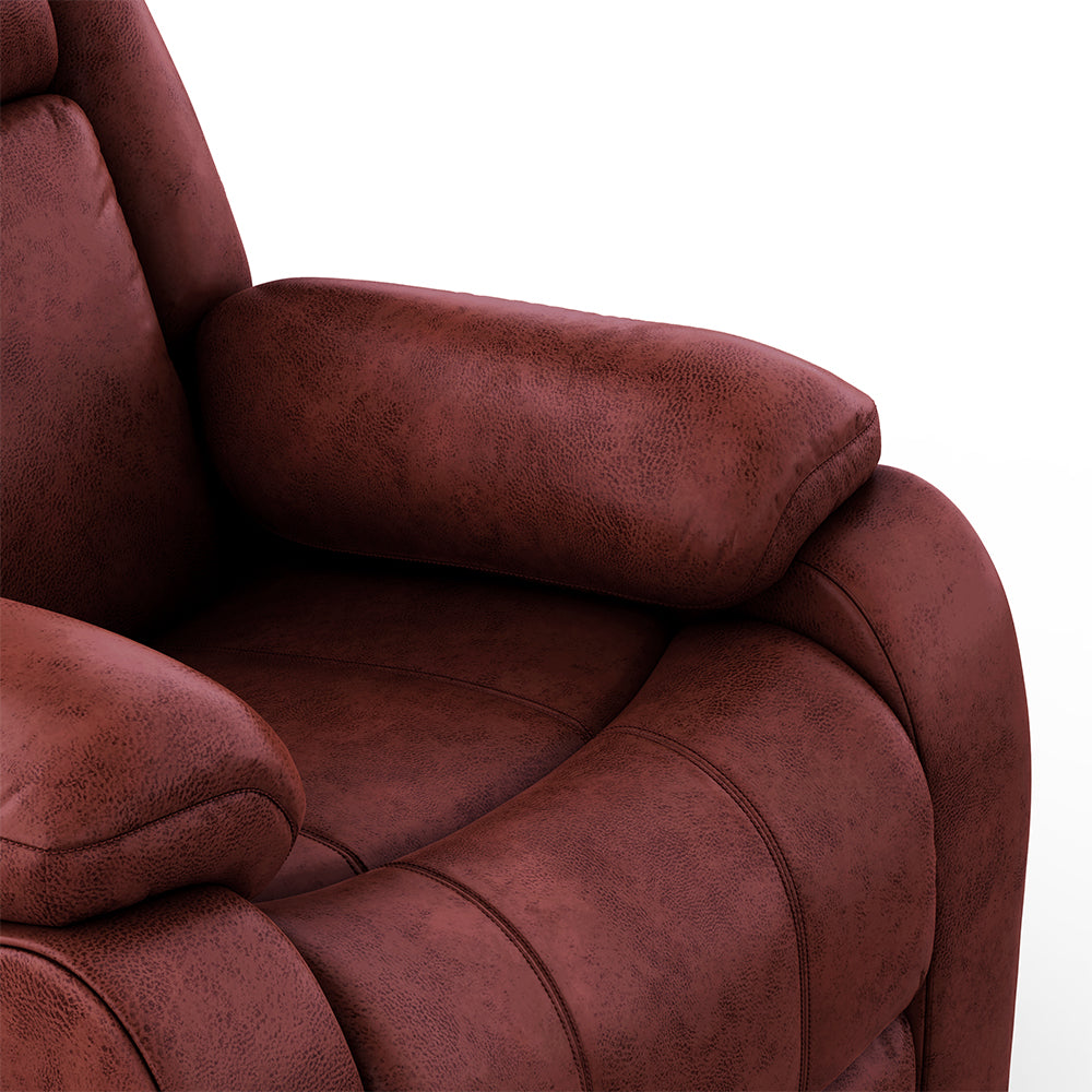 Avalon Crimson Red Suede Recliner