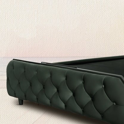 Wave Plus Adjustable Bed Serene Upholstered Bed (Green)+ Wave Kinect Strength Mattress 8"(20.3cm)