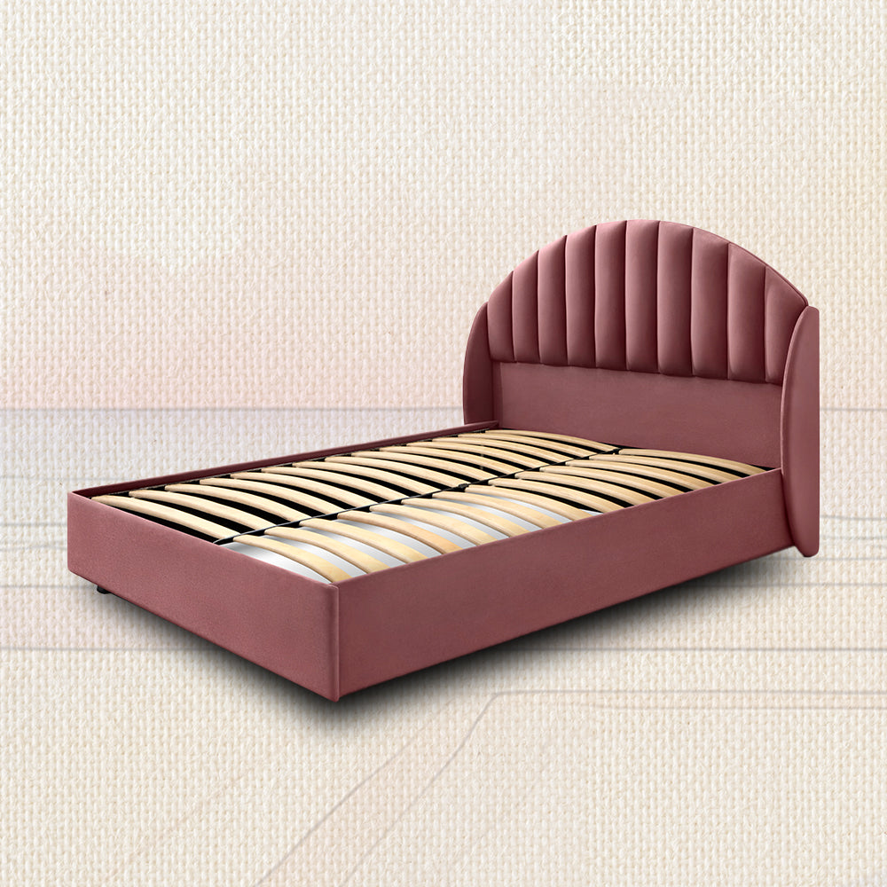 Wave Plus Adjustable Bed Celeste Upholstered Bed (Pink)+ Wave Kinect Reva Mattress 8"(20.3cm)